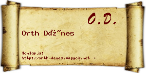 Orth Dénes névjegykártya