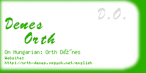 denes orth business card